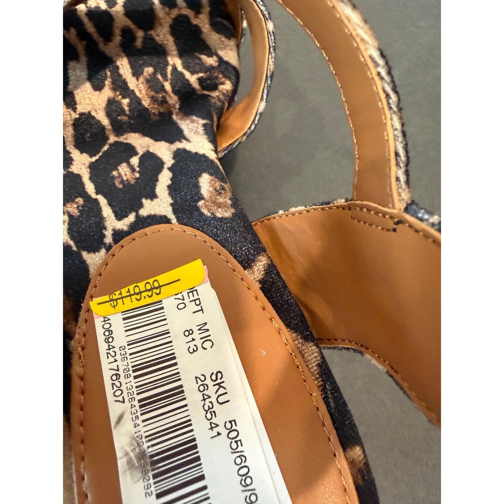 Gianni Bini Joize Velvet‎ Leopard Print Block Heel Platform Sandals New Sz 7.5M - Picture 12 of 12